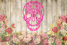 Load image into Gallery viewer, Floral Sugar Skull Wall Art Decor Hanging Decoration Day of the Dead Halloween