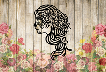 Load image into Gallery viewer, Sugar Skull Day of the Dead Woman Floral Wall Art Decor Hanging Decoration