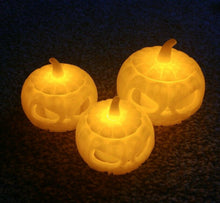 Load image into Gallery viewer, Halloween Pumpkins With Tealights x3 Small Medium Large 3d Print Jack O Lantern