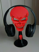 Load image into Gallery viewer, Skull Headphone Stand Gaming Headset Mount Storage 3D Printed Choose Your Colour