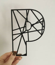 Load image into Gallery viewer, Geometric Initial Letters Wall Art Kids Bedroom Sign Door Nursery Pick a Colour