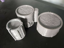 Load image into Gallery viewer, Warhammer War Game Chemical Storage Tanks Vats D+D Scenery Hides 3d Printed 15mm