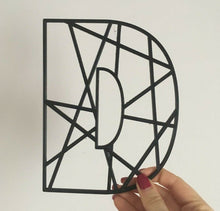 Load image into Gallery viewer, Geometric Initial Letters Wall Art Kids Bedroom Sign Door Nursery Pick a Colour