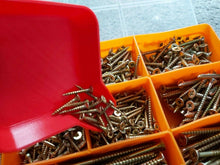Load image into Gallery viewer, 4 x Board Game Token Trays Container Funnel Jigsaw Nuts Bolts Stackable Tray