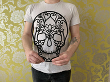 Load image into Gallery viewer, Day of the Dead Floral Sugar Skull Wall Art Decor Hanging Decoration 300 X 243mm