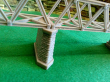 Load image into Gallery viewer, Lattice Girder Railway Bridge Single Track TT120 Gauge 3 Stonework Support Piers