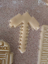 Load image into Gallery viewer, Pickaxe 3D Printed Cookie Cutter Stamp Baking Biscuit Shape Tool Minecraft Style