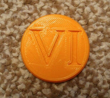 Load image into Gallery viewer, Warhammer 40k Style Objective Markers Roman Numeral Circular Colour Choice 40mm