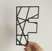Load image into Gallery viewer, Geometric Initial Letters Wall Art Kids Bedroom Sign Door Nursery Pick a Colour