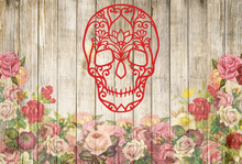 Load image into Gallery viewer, Floral Sugar Skull Wall Art Decor Hanging Decoration Day of the Dead Halloween