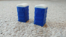 Load image into Gallery viewer, 2 x Portable Toilet OO Gauge Model Railway Lineside Scenery Train Station Blue