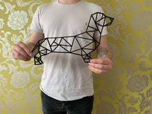 Load image into Gallery viewer, Origami Geometric Sausage Dog Dachshund Pet Wall Art Hanging Decor 350mm x 199mm