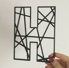 Load image into Gallery viewer, Geometric Initial Letters Wall Art Kids Bedroom Sign Door Nursery Pick a Colour