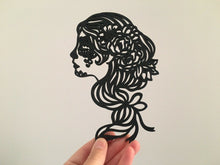 Load image into Gallery viewer, Sugar Skull Day of the Dead Woman Floral Wall Art Decor Hanging Decoration