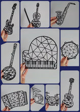 Load image into Gallery viewer, Geometric Musical Instrument Guitar Piano Banjo Drum Wall Art Hanging Decoration