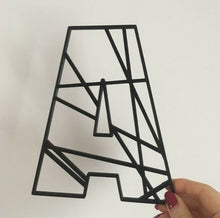 Load image into Gallery viewer, Geometric Initial Letters Wall Art Kids Bedroom Sign Door Nursery Pick a Colour