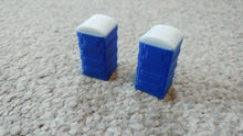 Load image into Gallery viewer, 2 x Portable Toilet OO Gauge Model Railway Lineside Scenery Train Station Blue