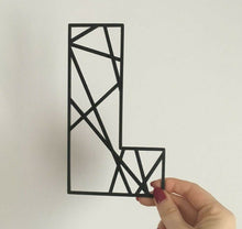 Load image into Gallery viewer, Geometric Initial Letters Wall Art Kids Bedroom Sign Door Nursery Pick a Colour