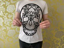 Load image into Gallery viewer, Day of the Dead Floral Sugar Skull Wall Art Decor Hanging Decoration 300 X 243mm