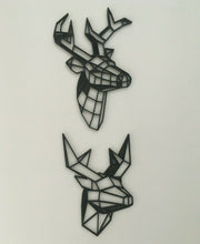 Load image into Gallery viewer, Geometric Stag Head Two Pack Wall Art Decor Hanging Decoration Origami Style
