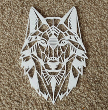 Load image into Gallery viewer, Geometric Wolf Head Wall Art Hanging Decoration Origami Style Pick Your Colour