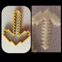 Load image into Gallery viewer, Pickaxe 3D Printed Cookie Cutter Stamp Baking Biscuit Shape Tool Minecraft Style