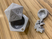 Load image into Gallery viewer, D20 Magnetic Dice Storage Box Dungeons and Dragons D&D Gaming & Free D20 Holder