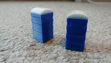 Load image into Gallery viewer, 2 x Portable Toilet OO Gauge Model Railway Lineside Scenery Train Station Blue