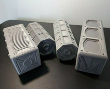 Load image into Gallery viewer, Warhammer Post Apocalytic Style Shipping Containers D+D Scenery Hides 3d Printed