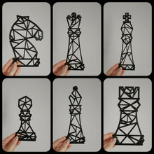 Load image into Gallery viewer, Geometric Chess Pieces Individual or Set of 6 Wall Art Decor Hanging Decoration