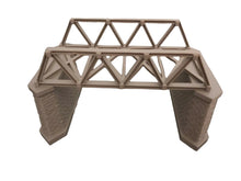 Load image into Gallery viewer, Lattice Girder Railway Bridge Double Track N Gauge 2 Stonework Support Piers