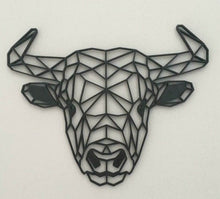 Load image into Gallery viewer, Geometric Bull Cow Wall Art Hanging Decoration Origami Style Pick Your Colour