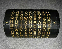 Load image into Gallery viewer, Cryptex Puzzle Da Vinci Replica 3D Print Plastic 5-10 Letter Password Black Gold
