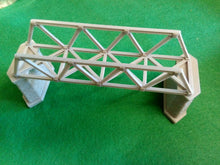 Load image into Gallery viewer, Lattice Girder Railway Bridge Single Track TT120 Gauge with 2 Stonework Piers