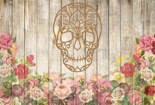 Load image into Gallery viewer, Floral Sugar Skull Wall Art Decor Hanging Decoration Day of the Dead Halloween
