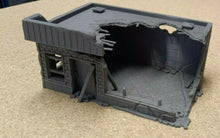 Load image into Gallery viewer, 28mm Wargame Modern Warfare Military Destroyed Donut Shop Ruined Building