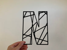 Load image into Gallery viewer, Geometric Initial Letters Wall Art Kids Bedroom Sign Door Nursery Pick a Colour
