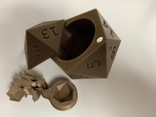 Load image into Gallery viewer, D20 Magnetic Dice Storage Box Dungeons and Dragons D&D Gaming & Free D20 Holder