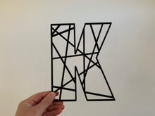 Load image into Gallery viewer, Geometric Initial Letters Wall Art Kids Bedroom Sign Door Nursery Pick a Colour