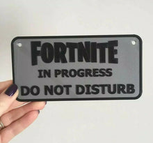 Load image into Gallery viewer, Fortnite Wall Plaque Door Sign Gaming Sign Kids Bedroom Gamer Pick Your Colour