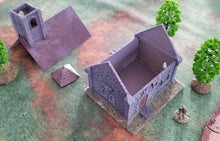Load image into Gallery viewer, Church Model Wargaming 28mm Terrain Scenery 3d Printed Stone Texture Steeple