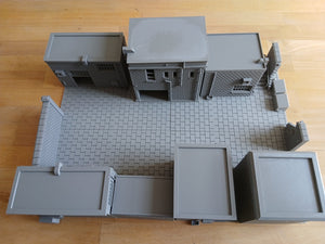 28mm Complete Street Scene Alleyway 7 Buildings and Road Wargaming Layout