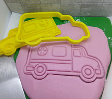 Load image into Gallery viewer, Ambulance Vehicle Cookie Cutter 3D Printed Biscuit Stamp Fondant Decoration
