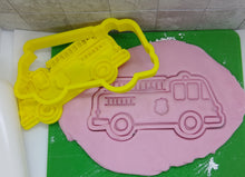 Load image into Gallery viewer, Fire Engine Vehicle Cookie Cutter 3D Printed Biscuit Stamp Fondant Decoration
