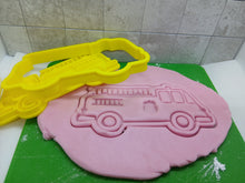 Load image into Gallery viewer, Fire Engine Vehicle Cookie Cutter 3D Printed Biscuit Stamp Fondant Decoration
