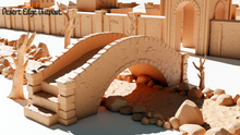 Load image into Gallery viewer, Stone Cobblestone Bridge Desert Edge 28mm 32mm Wargaming Foot Bridge 3D Printed
