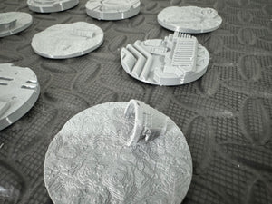 10 x 50mm Sci-Fi Industrial Round Bases for Miniatures - 3d Printed Tabletop Terrain