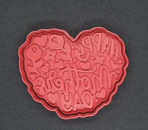 Happy Mothers Day Heart Shape Cookie Cutter 3DPrinted Biscuit Stamp Fondant