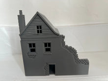 Load image into Gallery viewer, Ruined House with Wooden Barricades - Tabletop Terrain Wargaming Buildings 28mm
