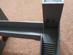 N Gauge Model Railway Station Platform Footbridge with Lifts Double Walkway